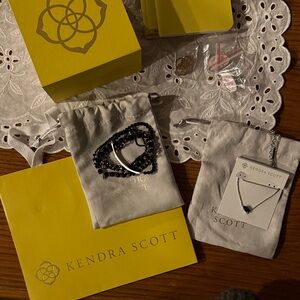 Kendra Scott Black Beaded Necklace and Bracelet Set